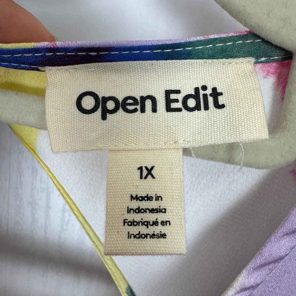 Open Edit Cutout Waist Yellow Color Fusion 2 Piece Set‎ Top and Midi Skirt Sz 1X